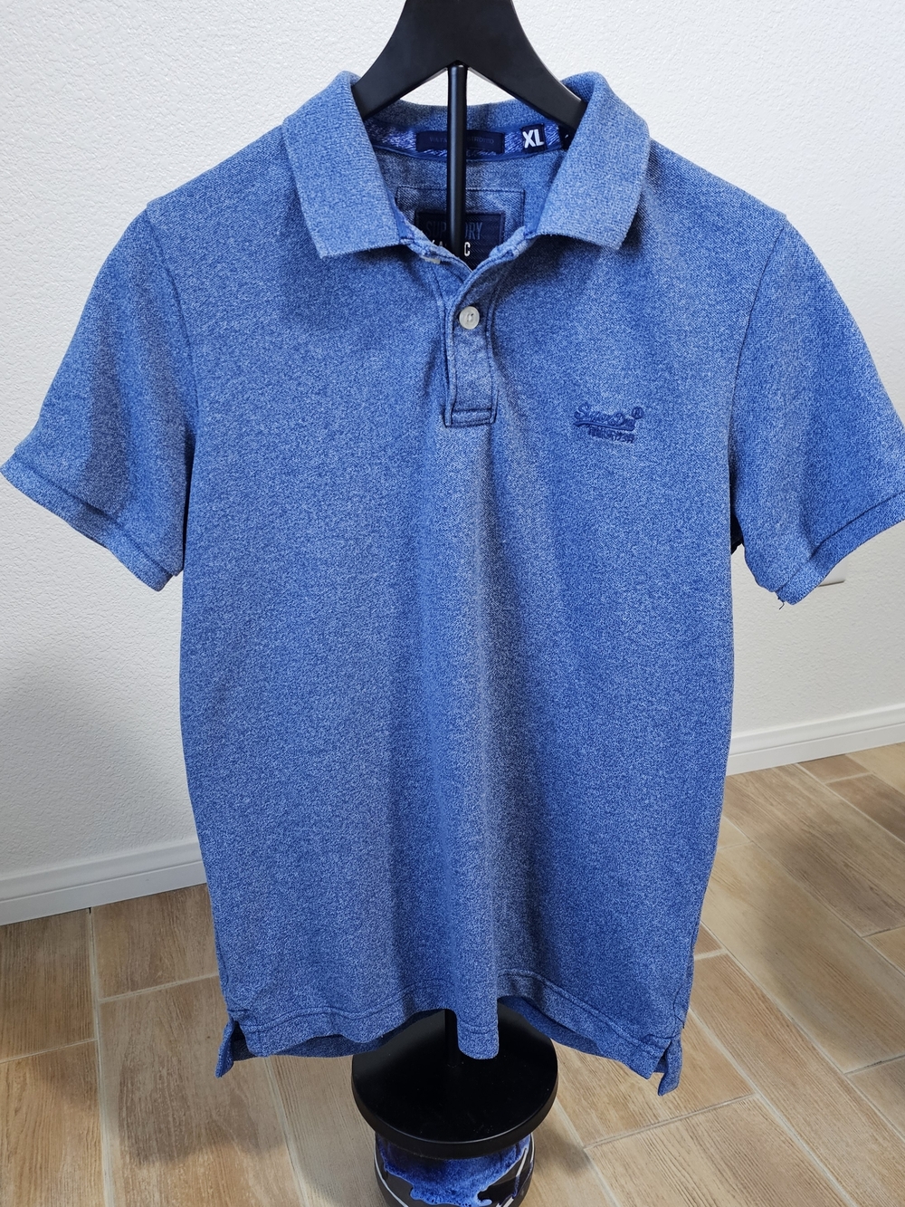 Superdry Classic Pique Polo, Men's XL (Fits as Medium) Blue Short Sleeve